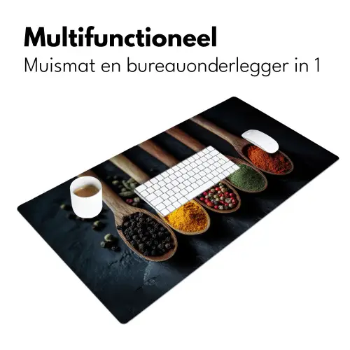 Houten - Lepels - Specerijen - Kruiden Muismat XXL klein -sfeer4