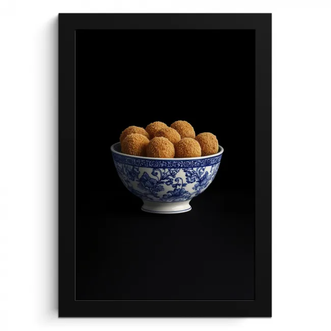 Delfts blauw - Bitterballen - Holland - Schaal KitchenYeah - Keuken - Fotolijst klein -3d