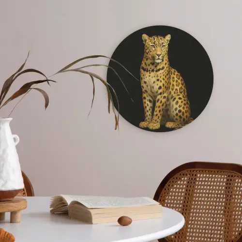 Panter - Realistisch - Bruin Akoestische PET Vilt - Rond klein -sfeer3
