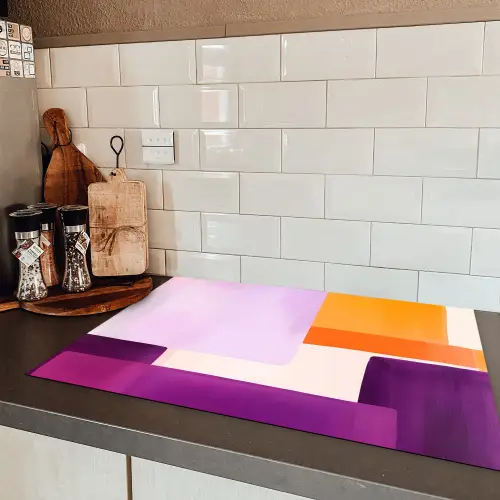 Vlakken - Abstract - Rechthoekig - Oranje Inductie beschermer vinyl 3mm klein -sfeer3