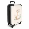 Beige dinosaurus met groene blaadjes NBS - Handbagage koffer - Kinderen Unisex middel -productfoto_3d