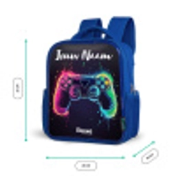 Neon - Controller - Verfspatten - Game Kinderrugzak - Blauw middel -productfoto_formaten