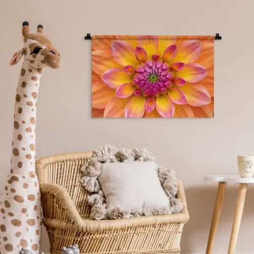 Dahlia - Bloem - Oranje Wandkleed katoen klein -wsfeer5_kind