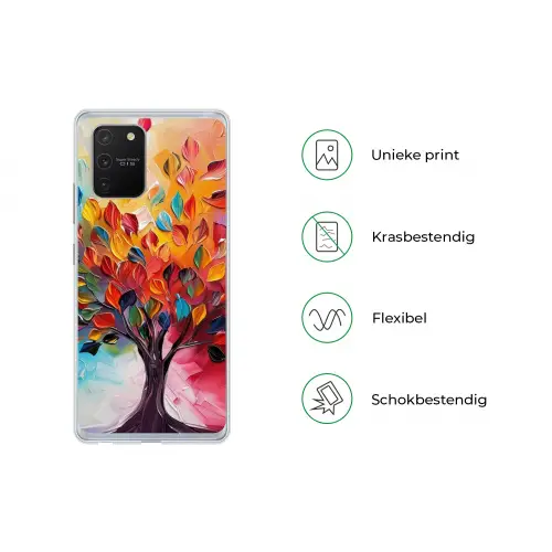 Boom - Levensboom - Kleurrijk - Abstract Telefoonhoesje Samsung Galaxy S10 Lite klein -specsS10Lite