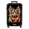 Duitse Herdershond met graffiti NBS - Handbagage koffer - Kinderen Unisex middel -productfoto_recht