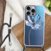 Blauw - Bloem - Glazen - Sierlijk Hoesje iPhone 16 Pro Max met koord klein -sfeer4