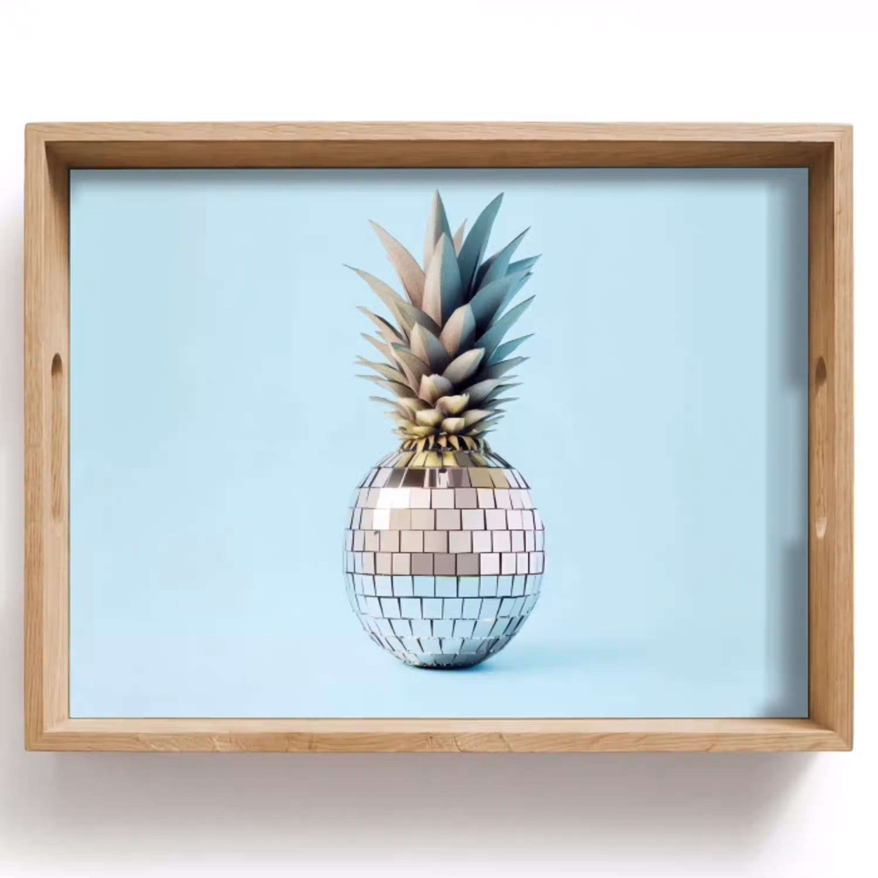 Blauw - Ananas - Disco - Discobal Dienblad Rechthoek middel -z3d_shopping
