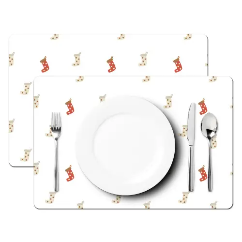 Illustratie - Kerstsokken - Wit Placemat vinyl groot 368 -zzsfeer2_Kitchenyeah-website