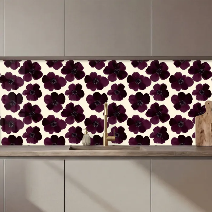 Bloemen - Aquarel - Paars keuken achterwand 2 middel 871 zz_3dshopping