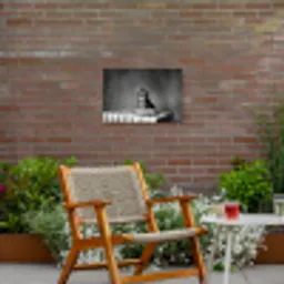 Bengaal - Kat - Tafelkleed - Zwart - Wit - Dier Tuinposter op houten frame 2 cm dik klein -sfeer3