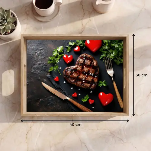 Steak - Hart - Bestek Dienblad Rechthoek middel -USP_Formaat