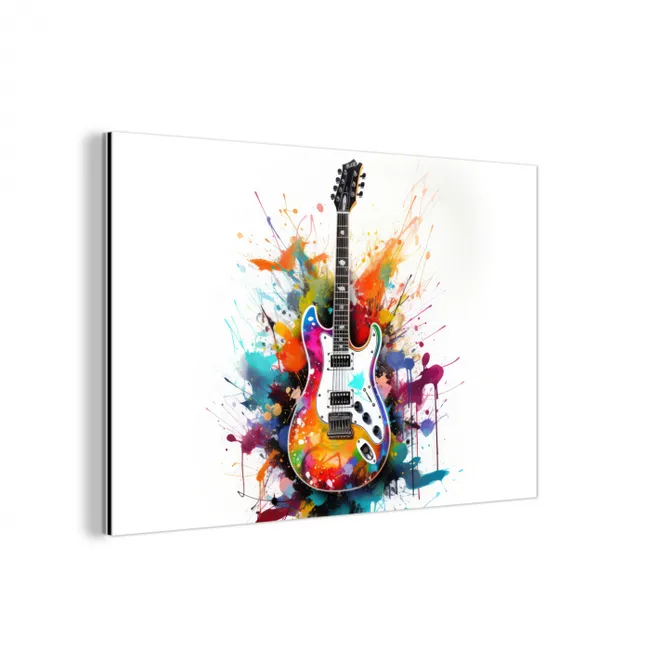 Gitaar - Graffiti - Muziek - Wit aluminium wit klein -3d