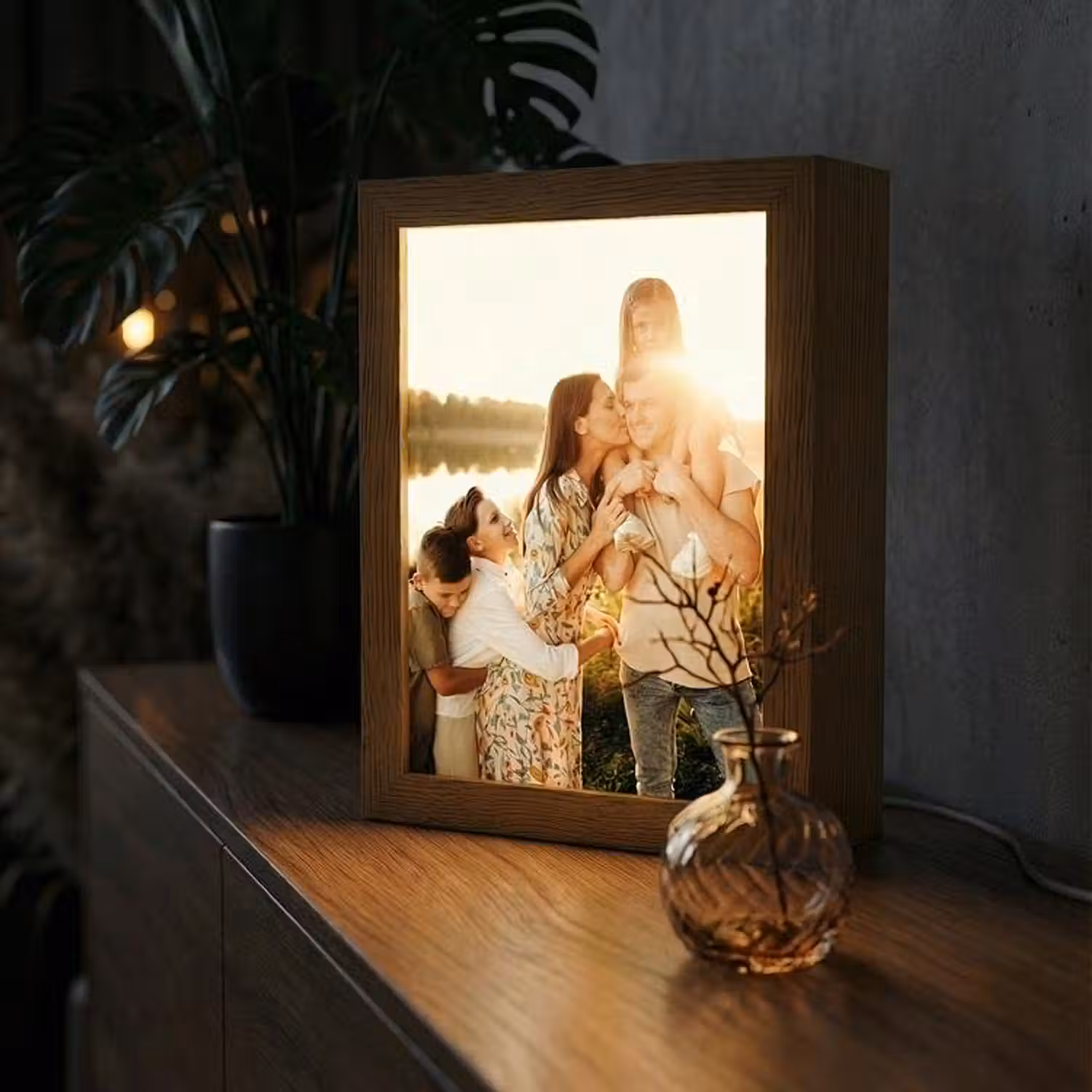 Foto auf Tischlampe