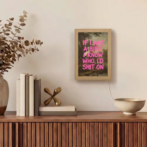 Klassiek - Humor - Roze Light Box met kabel (Tafellamp) klein -sfeer2