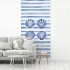 Vier schelpen - Blauw - Wit - Strepen fotobehang vinyl groot -woonkamer