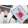 Bisou - Blauw - Roze - Lippen laptophoes neopreen klein -bureau