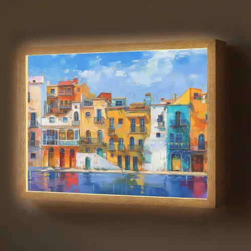 Architectuur - Kleurrijk - Kunst - Modern Light Box met batterij (Wandlamp) middel -z3d_website