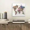 Wereldkaart - Kristallen - Unieke tinten aluminium wit klein -sfeer1