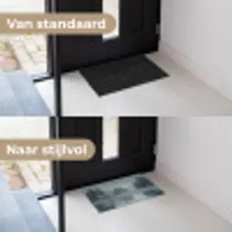Bos - Meer - Mist - Natuur - Grijs Deurmat klein -voor-na_NL
