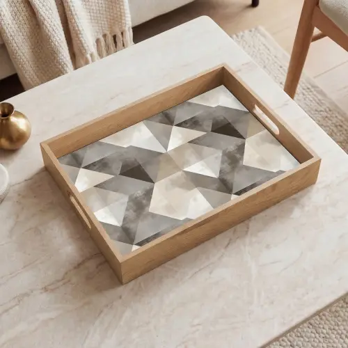 Geometrisch - Motief - Aardetinten Dienblad Rechthoek middel 911 -sfeer1