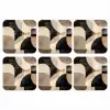 Abstract - Vormen - Modern - Beige onderzetter kurk middel -3d