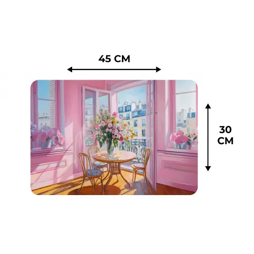 Pink - City - Bloemen Placemat vinyl groot -specs
