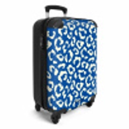 Dierenprints - Panterprint koffer in blauw en wit NBS - Handbagage koffer - Unisex middel -productfoto_3d