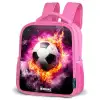 Voetbal in roze vuur explosie Kinderrugzak - Roze middel -schuin