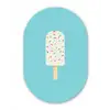 Ijsje - Stokje - Sprinkles - Lichtblauw Wandcirkel Ovaal Forex klein -3d