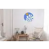 Minimalistisch - Organisch patroon - Blauw Wandcirkel aluminium klein -woonkamer
