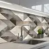 Geometrisch - Motief - Aardetinten keuken achterwand 2 middel 871 -3d_schuin