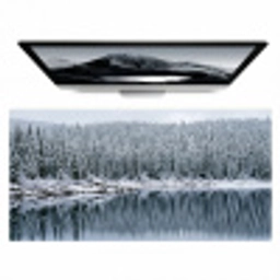 Bos - Reflectie - Meer - Winter - Serene Muismat XXL klein -zzz3d