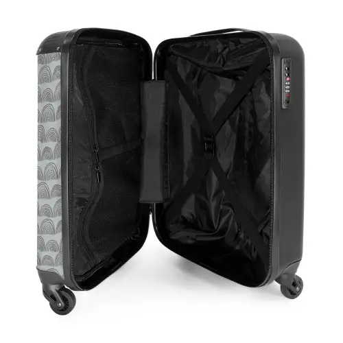 Donkergrijze halve cirkels NBS - Handbagage koffer - Kinderen Unisex middel -binnenkant
