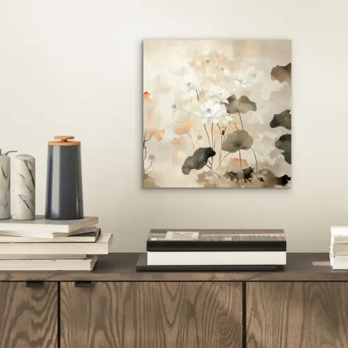 Bloemen - Japandi - Wabi sabi aluminium wit klein -sfeer1