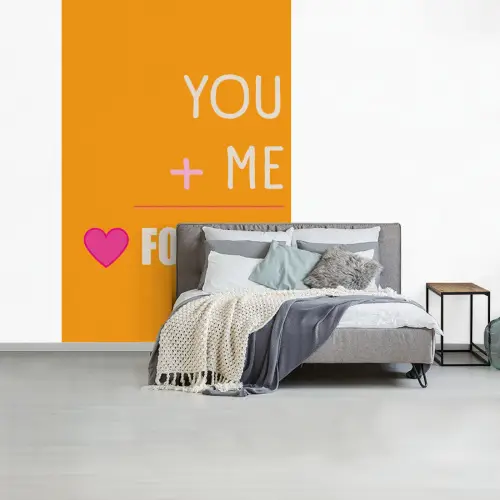 Oranje - Love - Valentijn fotobehang vinyl groot -slaapkamer