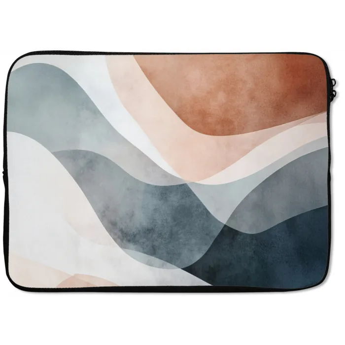 Abstract - Golven - Blauw laptophoes neopreen klein -zkaufland3dotto