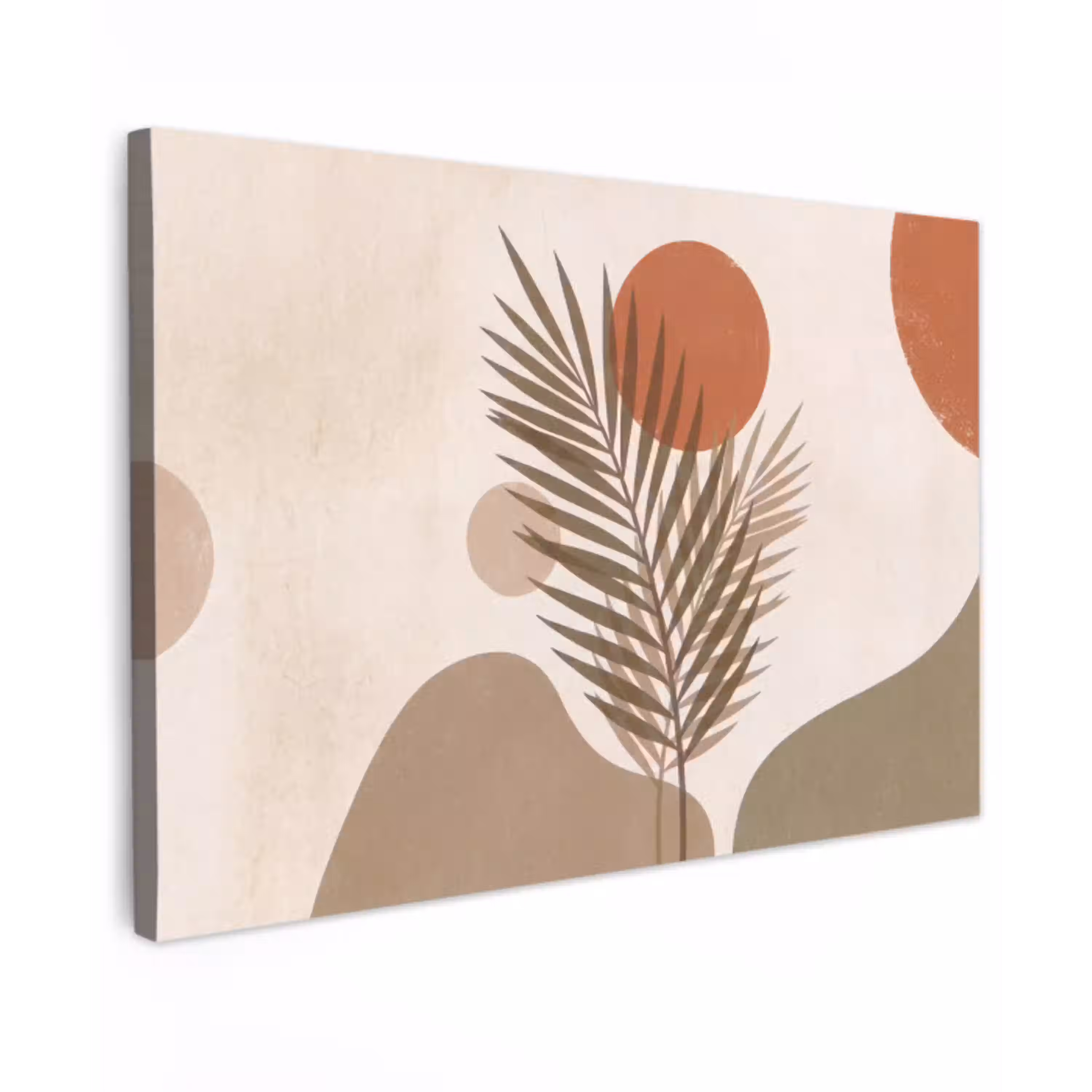Planten - Bladeren - Abstract - Modern - Beige canvas 2cm klein -z3d