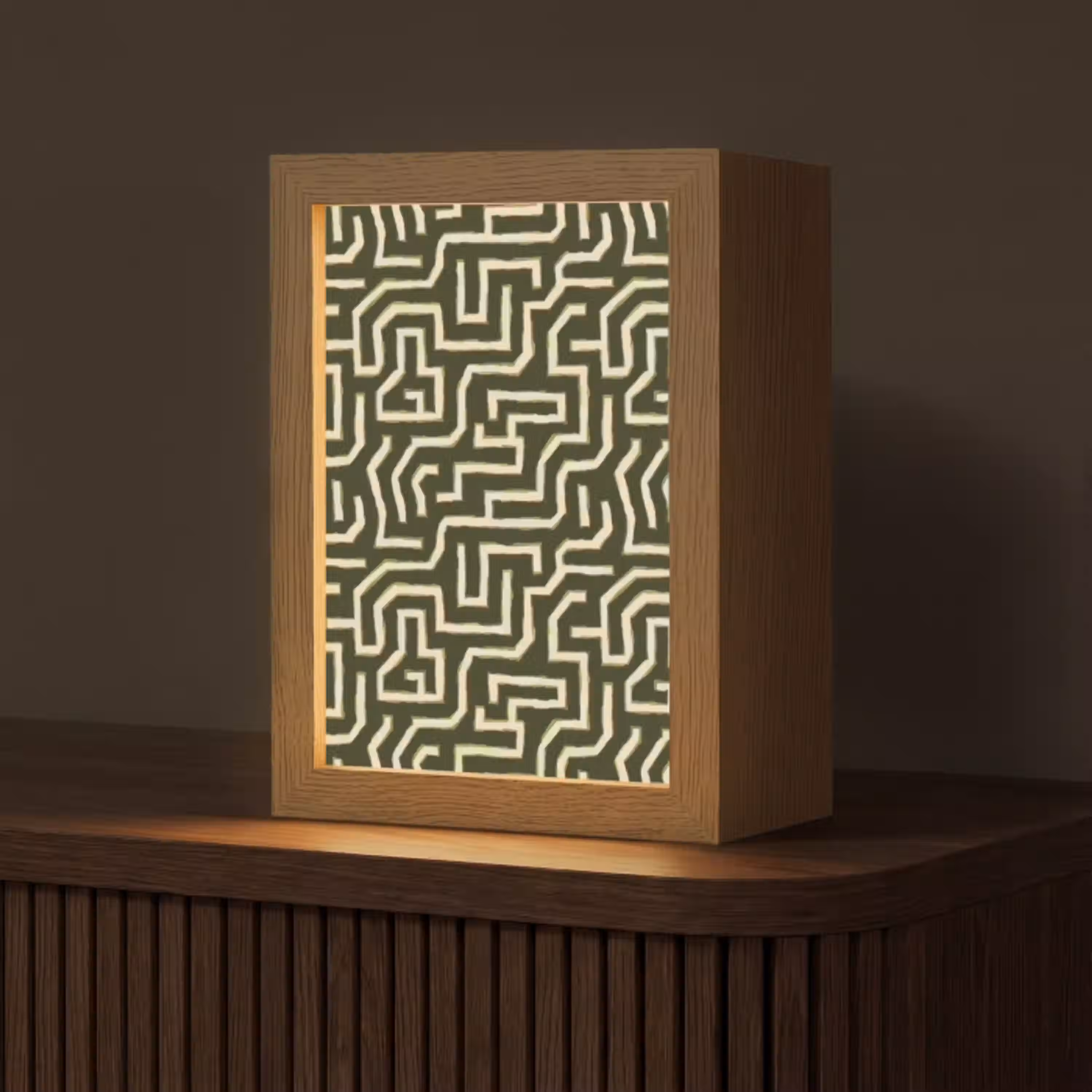 Lijnen - Abstract - Groen Light Box met kabel (Tafellamp) klein 925 -z3d_website