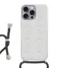 Slang - Patroon - Wit Hoesje iPhone 16 Pro Max met koord klein 804 -3d