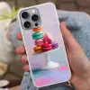 Macarons - Schaal - Pastel - Kleurrijk Hoesje iPhone 16 Pro Max met koord klein -sfeer3
