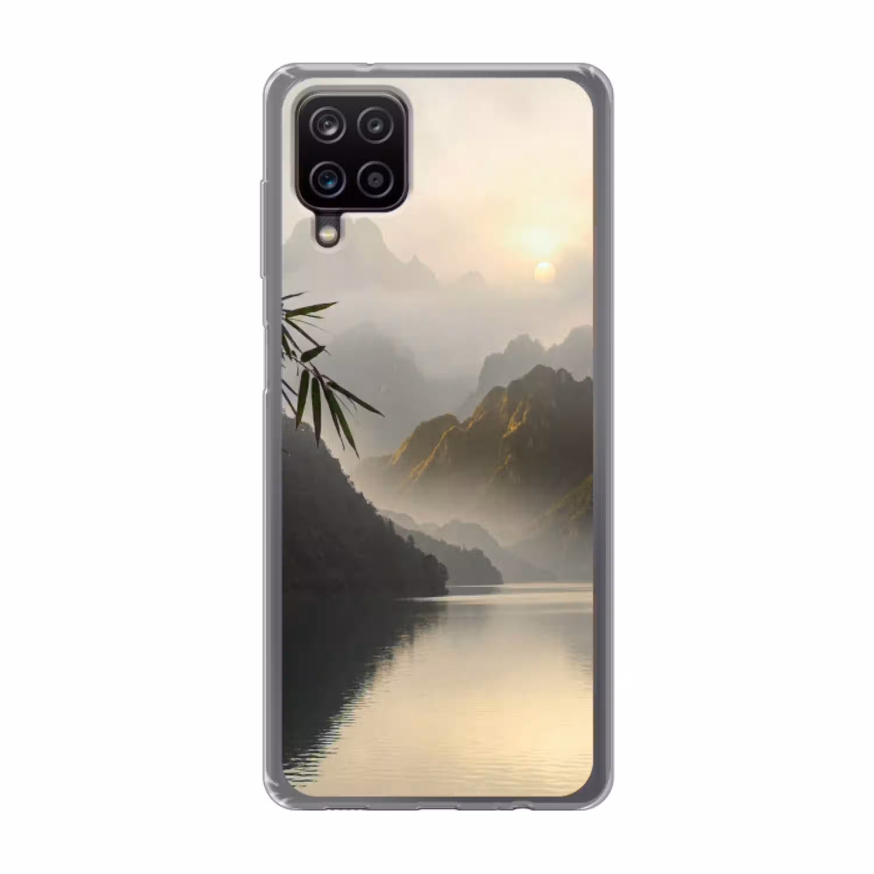Bergen - Water - Mist - Natuur - Landschap Telefoonhoesje Samsung Galaxy A12 klein -3d