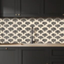 Waaiers - Botanisch - Zwart - Beige keuken achterwand 2 middel 871 -sfeer1