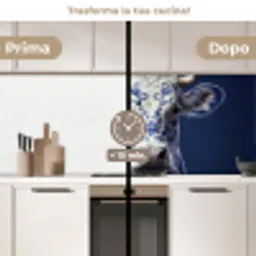 Koe - Delfts - Blauw - Artistiek keuken achterwand 2 middel -voor-na2_IT