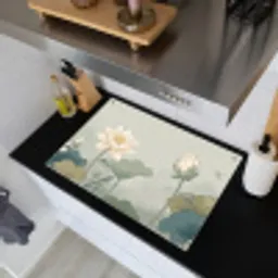 Lotus - Bloemen - Groen Inductie beschemer met haakjes klein -sfeer1