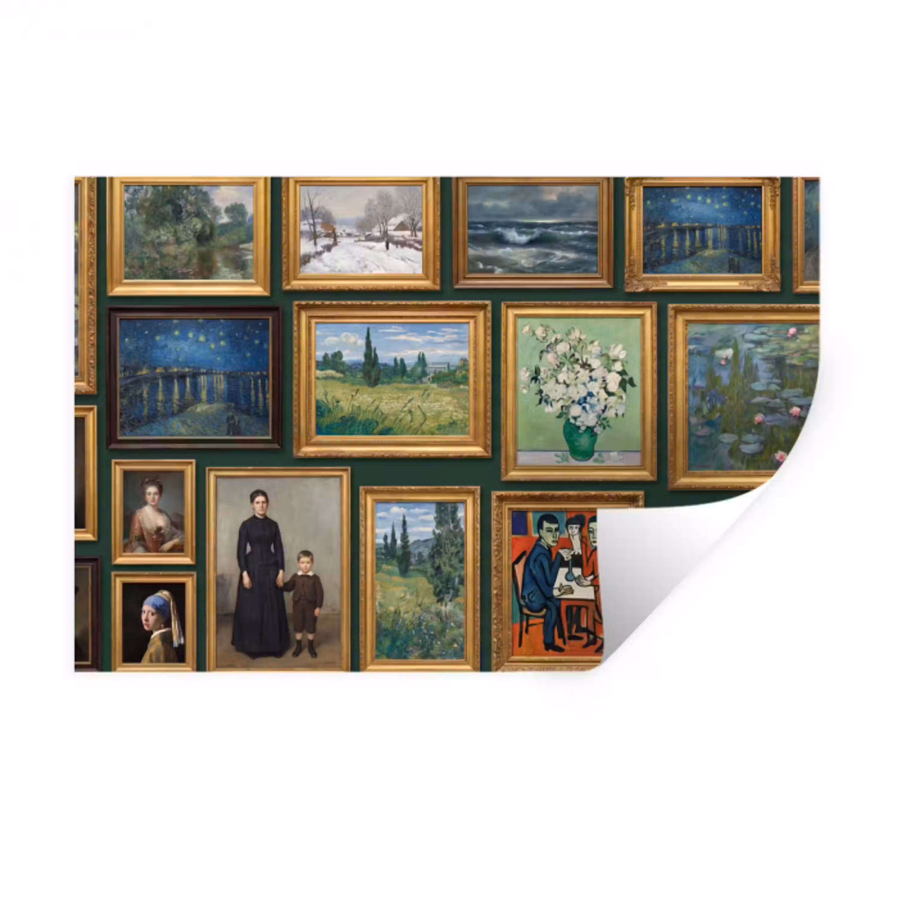 Kunst - Schilderijen - Collectie - Klassiek - Groen Muursticker klein -3d