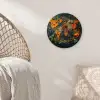 Wereldkaart - Kruiden - Levendige kleuren Wandcirkel kunststof plaat 5mm dik klein -sfeer5