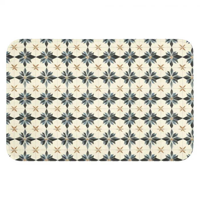 Sierlijk - Ornament - Blauw Badmat klein 997 -3d