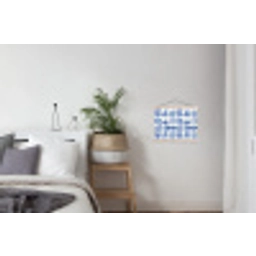 Huizen - Schepen - Blauw textielposter latten blank klein 122 -woonkamer