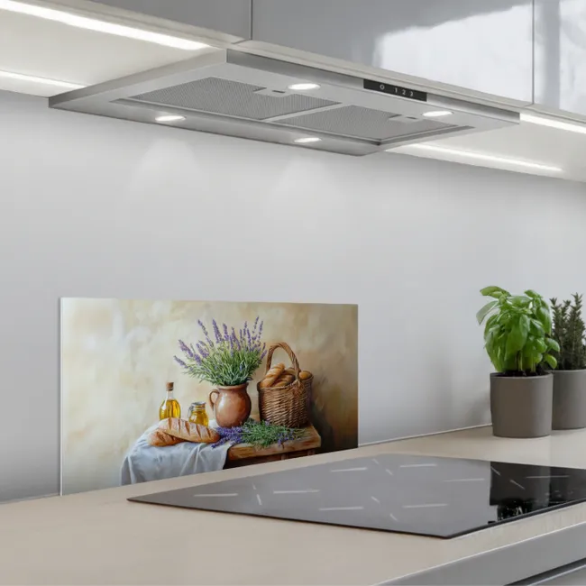 Lavendel - Brood - Stilleven keuken achterwand spatscherm klein -3d_schuin