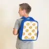 Lachende zonnetjes als patroon op beige achtergrond Kinderrugzak - Blauw middel -sfeer2